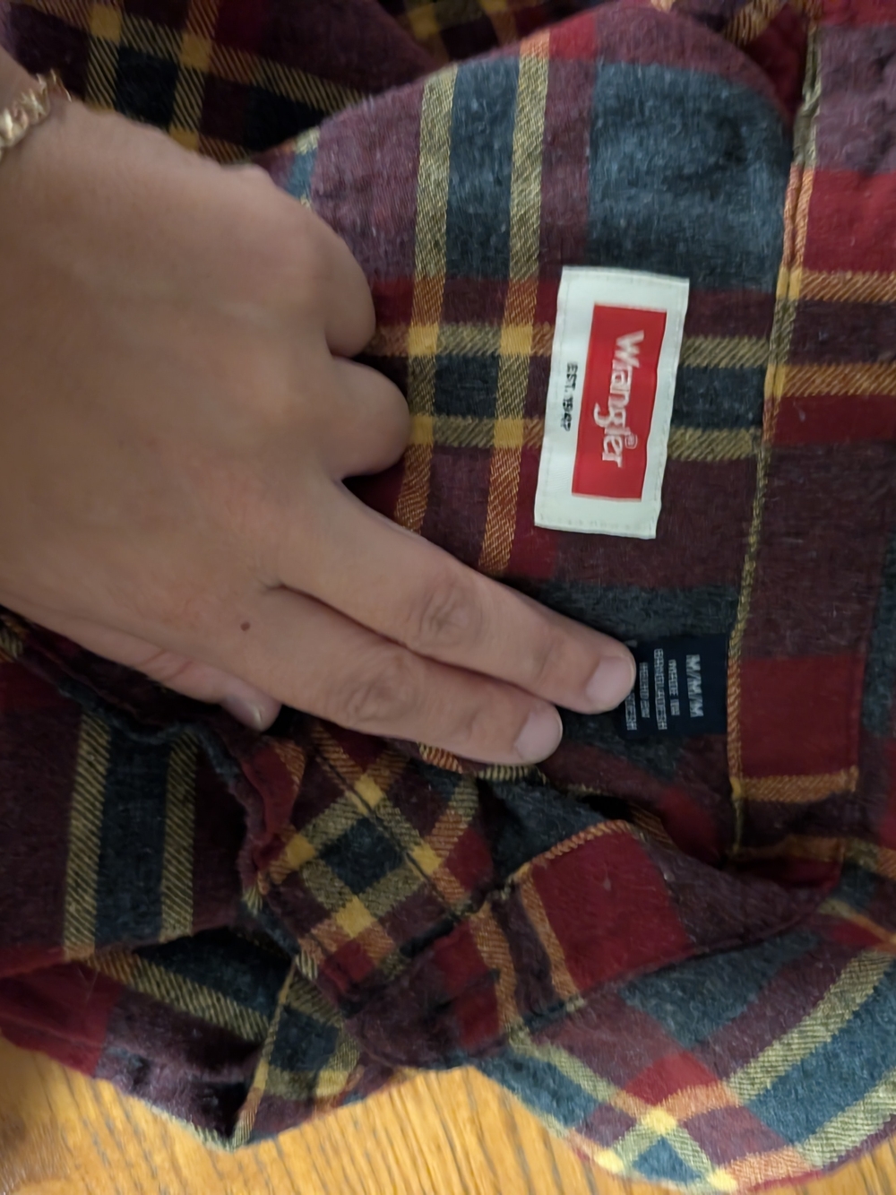 Wrangler Women's Burgundy Red and Gray Plaid Jacket